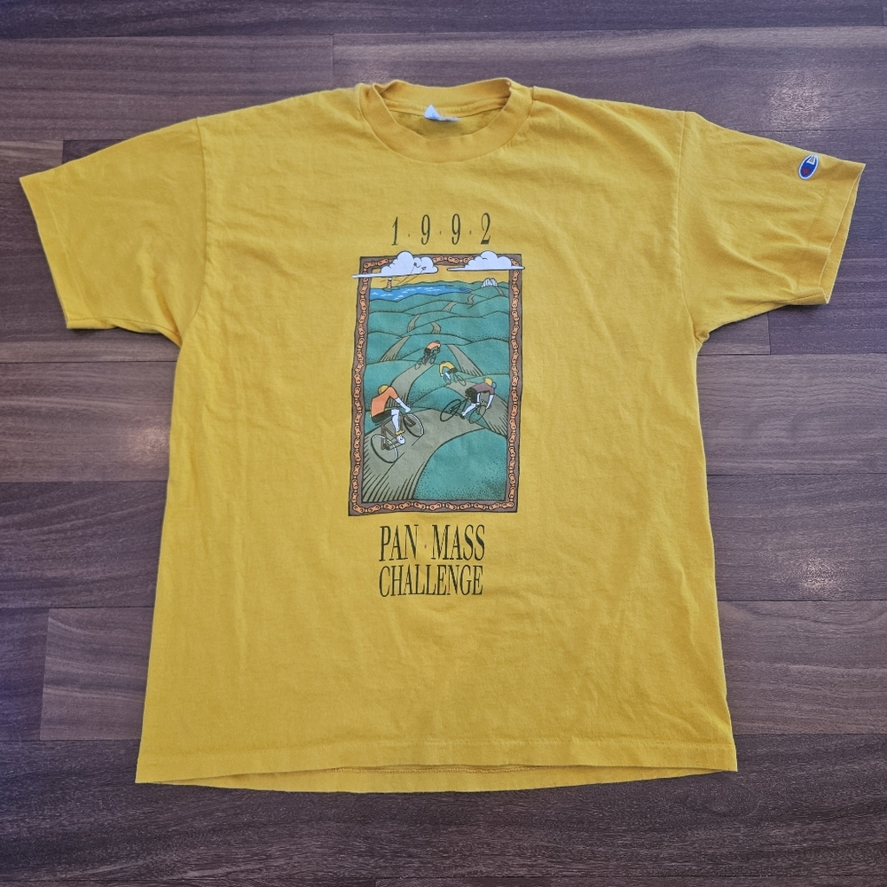 Vintage 1992 Pan Mass Challenge T-Shirt XL Champion USA Rod Thomas Jimmy Fund
